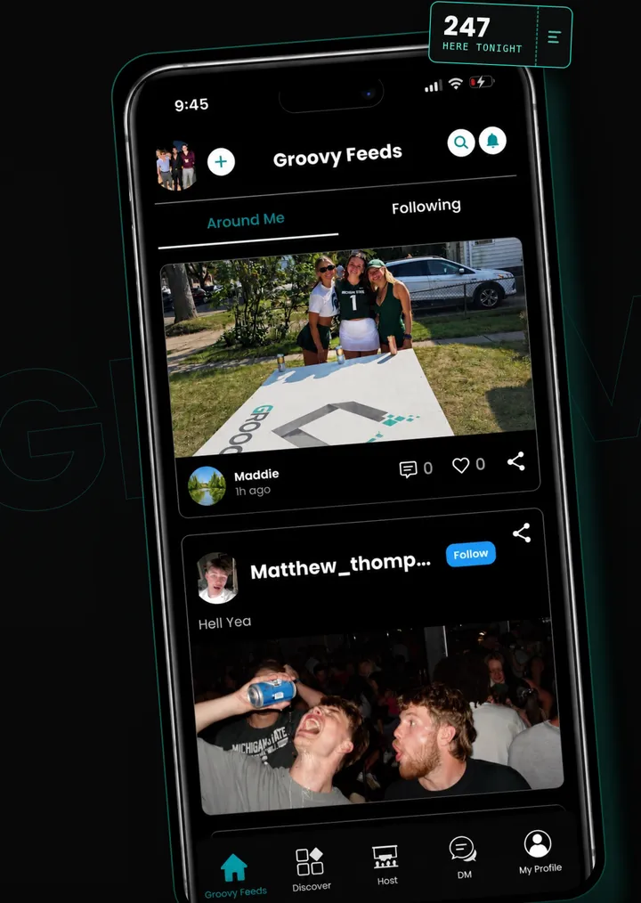 Groovy Feeds with posts from people around you